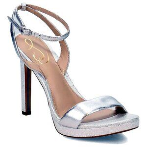 NEW Sam Edelman Womens Jade Leather Sandal sz 10 silver